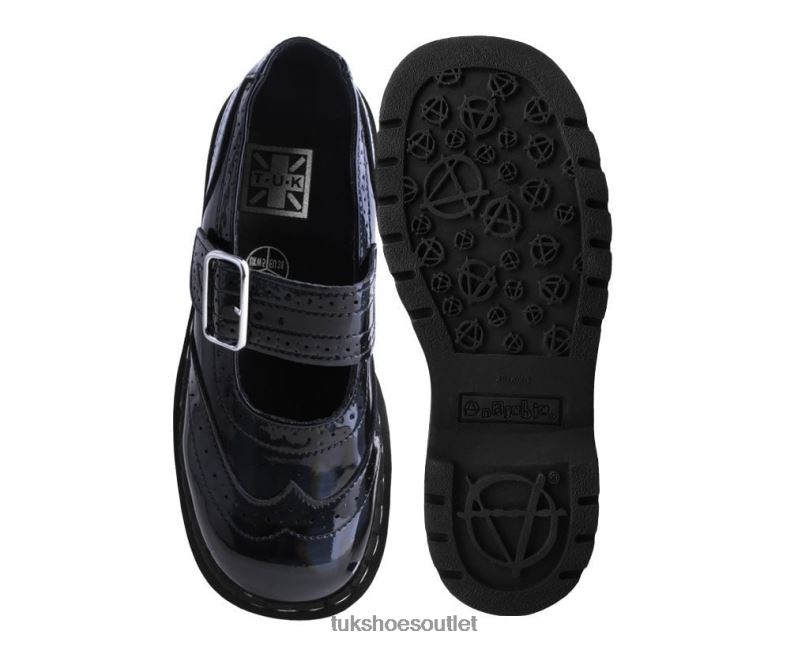 T.U.K. Footwear Prism Brogue Mary Jane Women Black Footwear HP228174