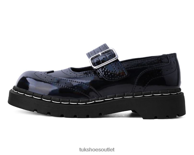 T.U.K. Footwear Prism Brogue Mary Jane Women Black Footwear HP228174