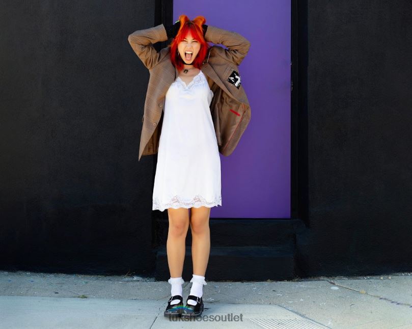 T.U.K. Footwear Prism Brogue Mary Jane Women Black Footwear HP228174