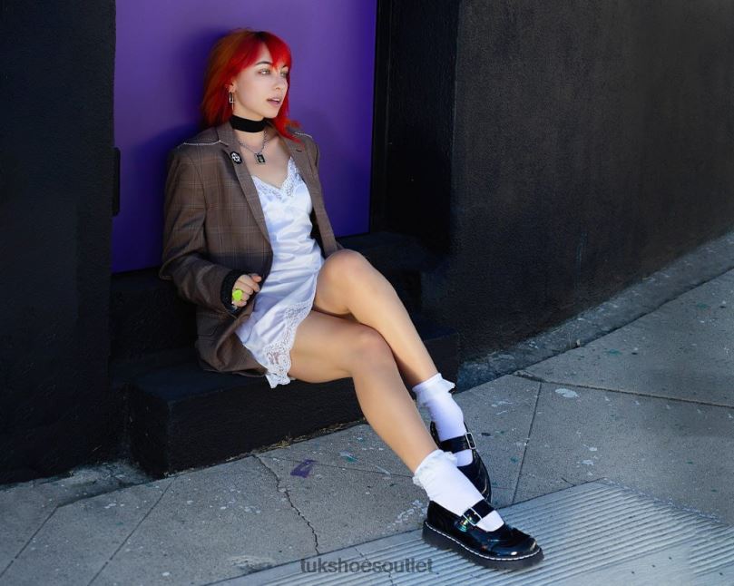 T.U.K. Footwear Prism Brogue Mary Jane Women Black Footwear HP228174