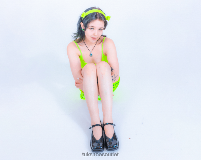 T.U.K. Footwear Prism Square Toe Mary Jane Women Black Footwear HP228146