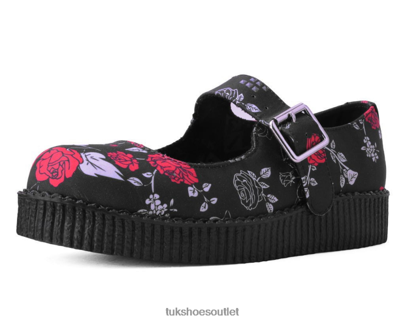 T.U.K. Footwear Rose Viva Low Mary Jane Women Black/Red Footwear HP228158