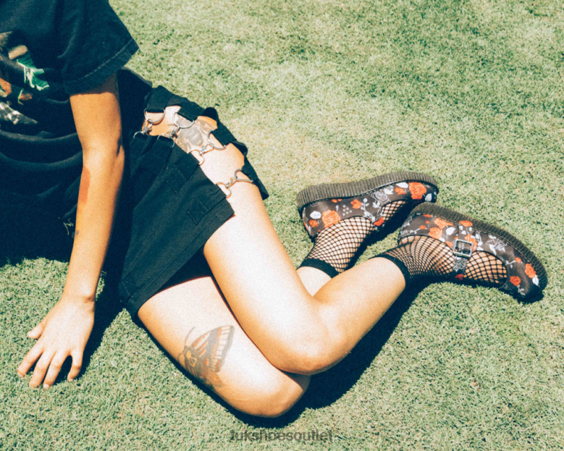 T.U.K. Footwear Rose Viva Low Mary Jane Women Black/Red Footwear HP228158