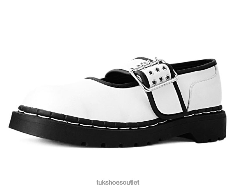 T.U.K. Footwear Trim 3-Prong Anarchic Mary Jane Women Black/White Footwear HP228184