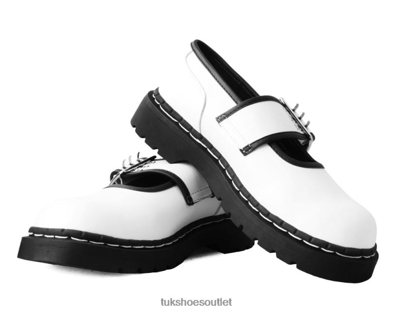 T.U.K. Footwear Trim 3-Prong Anarchic Mary Jane Women Black/White Footwear HP228184