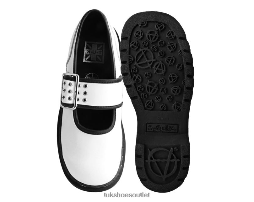 T.U.K. Footwear Trim 3-Prong Anarchic Mary Jane Women Black/White Footwear HP228184