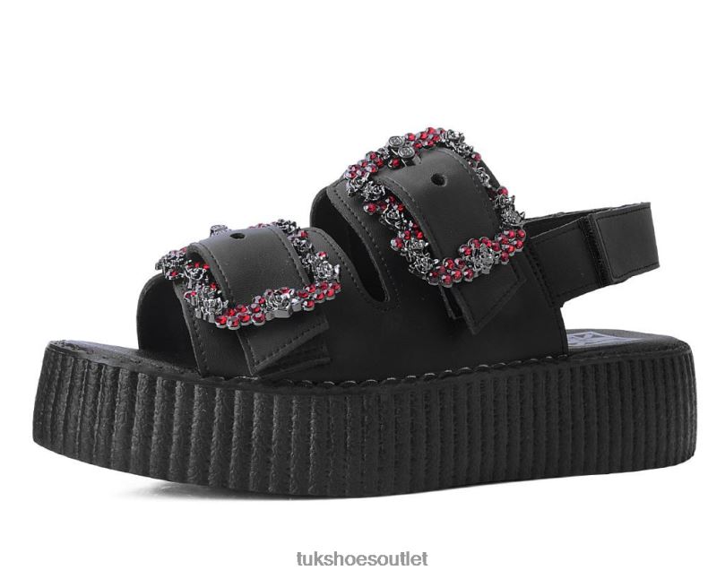 T.U.K. Footwear 2-Buckle Diamond Sandal Women Black Footwear HP228300