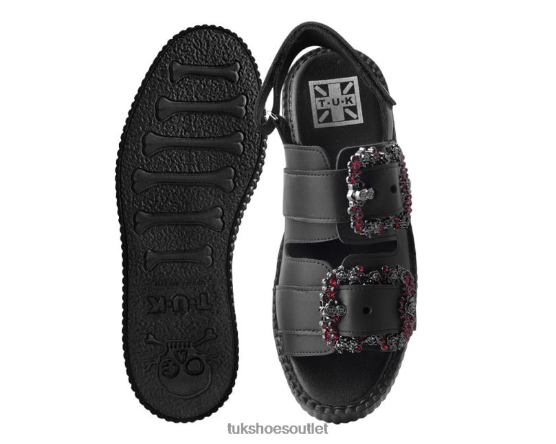 T.U.K. Footwear 2-Buckle Diamond Sandal Women Black Footwear HP228300