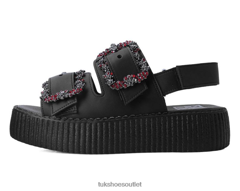 T.U.K. Footwear 2-Buckle Diamond Sandal Women Black Footwear HP228300
