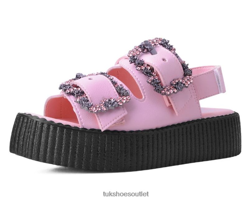 T.U.K. Footwear 2-Buckle Diamond Sandal Women Pink Footwear HP228299