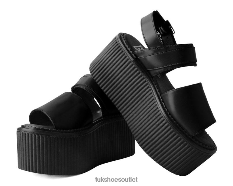 T.U.K. Footwear Brush-Off Strato Sandal Women Black Footwear HP22878