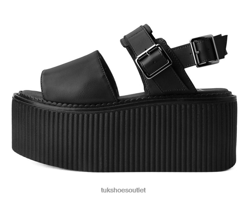 T.U.K. Footwear Brush-Off Strato Sandal Women Black Footwear HP22878