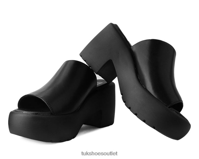 T.U.K. Footwear Bubble Mule Heel Women Black Footwear HP228278