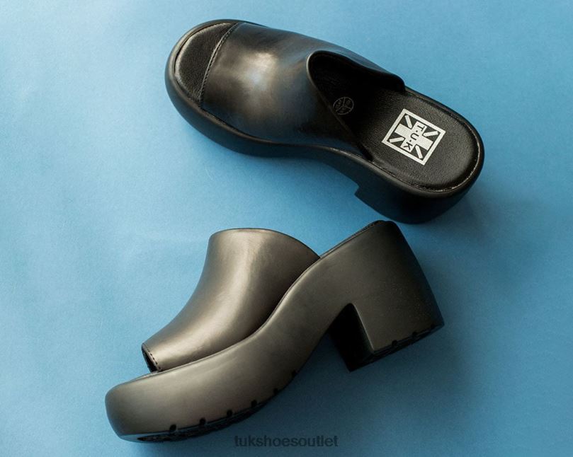 T.U.K. Footwear Bubble Mule Heel Women Black Footwear HP228278