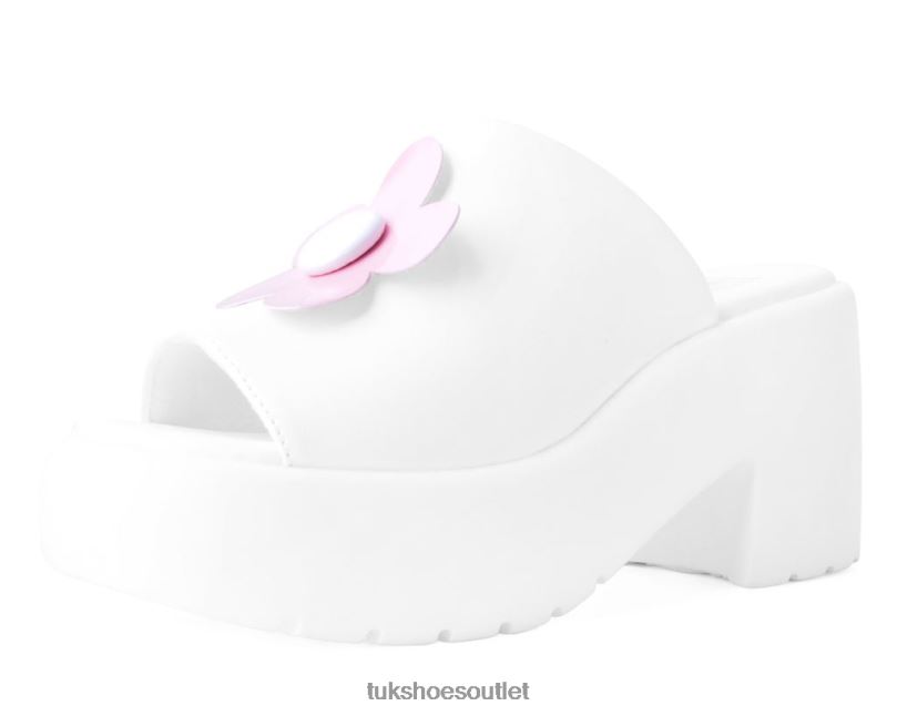 T.U.K. Footwear Daisy Bubble Mule Women White/Pink Footwear HP228281