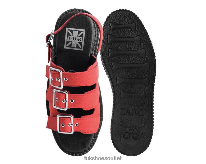 T.U.K. Footwear Faux Suede 3-Buckle Mondo Sandal Women Ginger Footwear HP228305