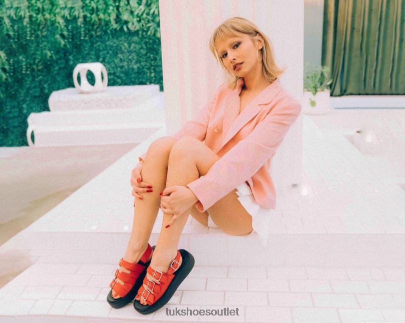 T.U.K. Footwear Faux Suede 3-Buckle Mondo Sandal Women Ginger Footwear HP228305