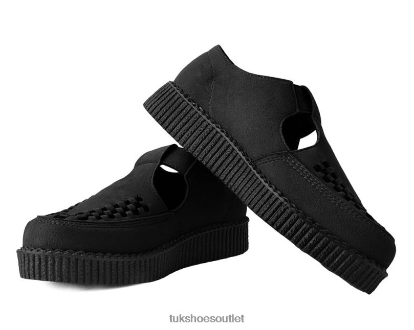 T.U.K. Footwear Faux Suede Viva Low Sandal Women Black Footwear HP228104