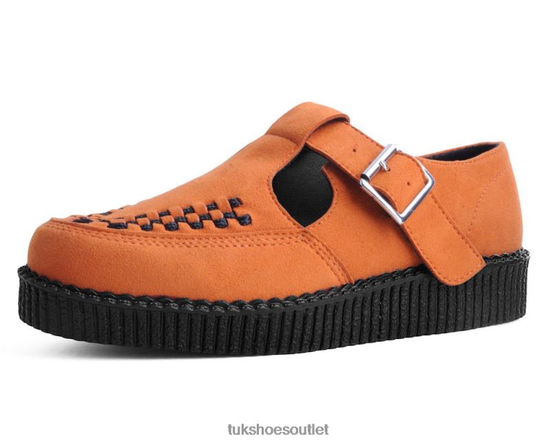 T.U.K. Footwear Faux Suede Viva Low Sandal Women Burnt Orange Footwear HP228108