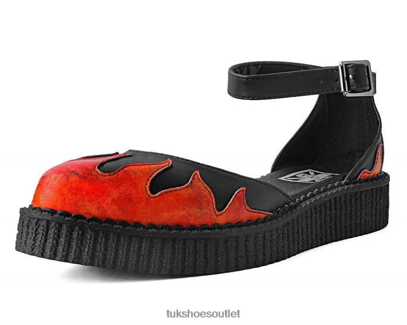 T.U.K. Footwear Flame Sandal Women Black/Red Footwear HP228171