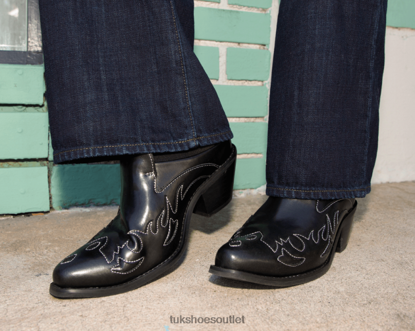 T.U.K. Footwear Flame Western Mule Women Black Footwear HP228209