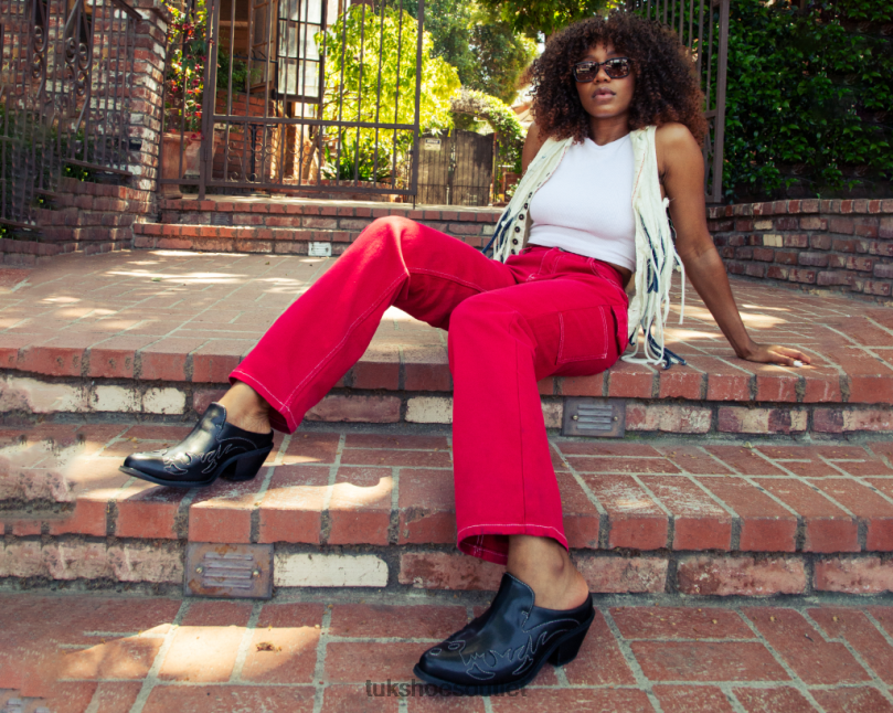 T.U.K. Footwear Flame Western Mule Women Black Footwear HP228209