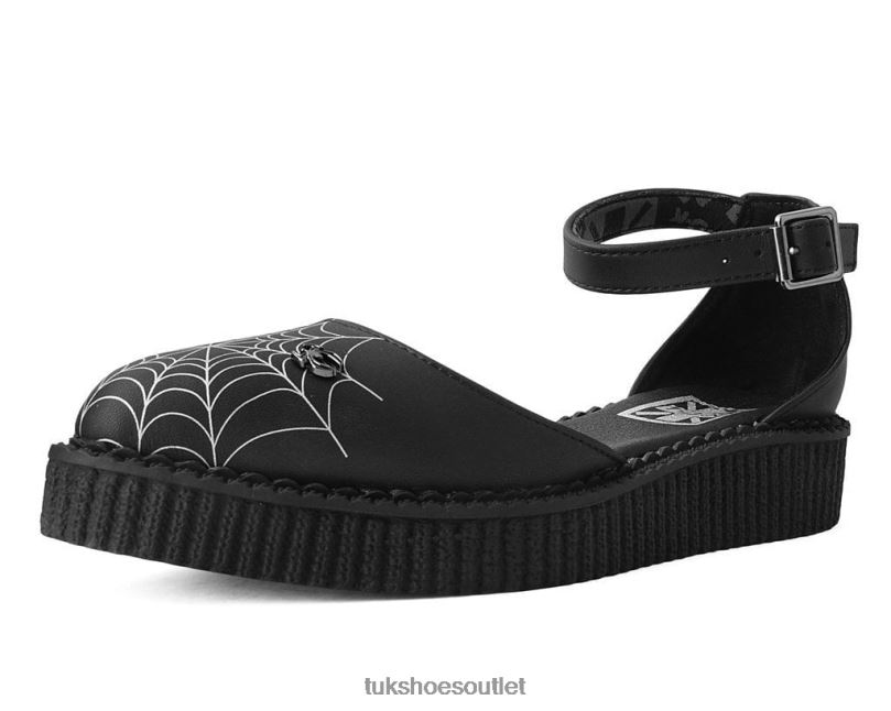 T.U.K. Footwear Pointed Spiderweb Glow Sandal Women Black Footwear HP228170