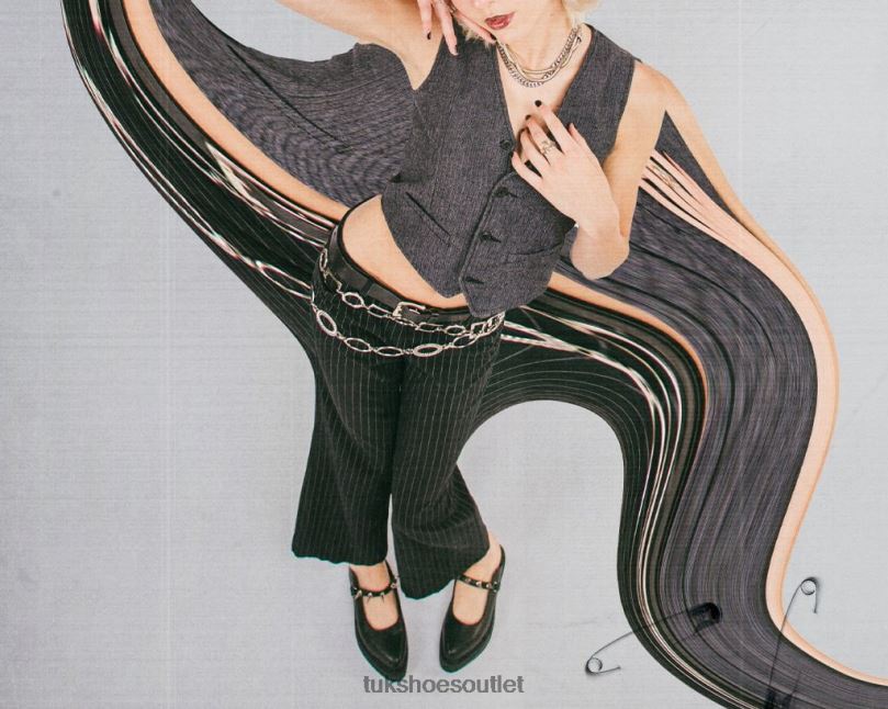 T.U.K. Footwear Spike Strap Pointed Mule Women Black Footwear HP228179