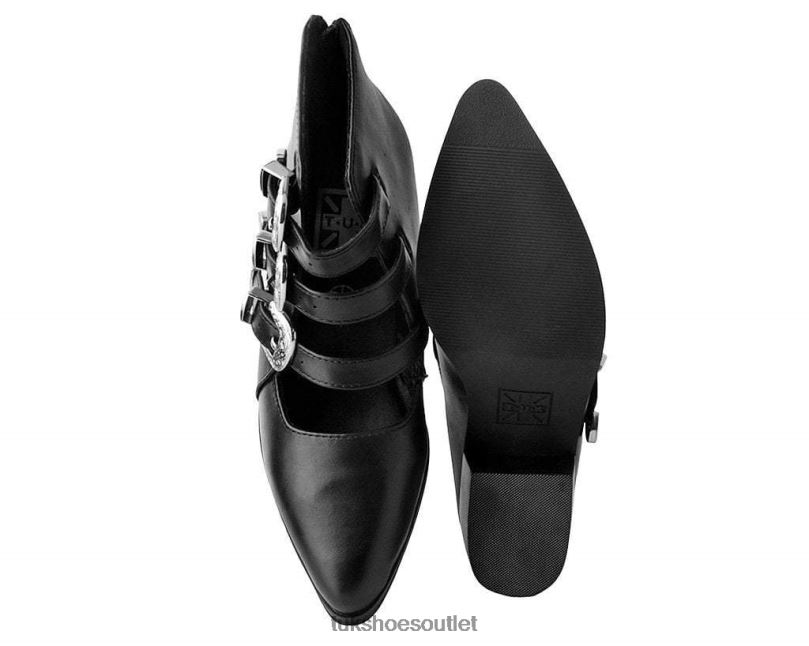 T.U.K. Footwear Western Buckle Block Heel Women Black Footwear HP228180