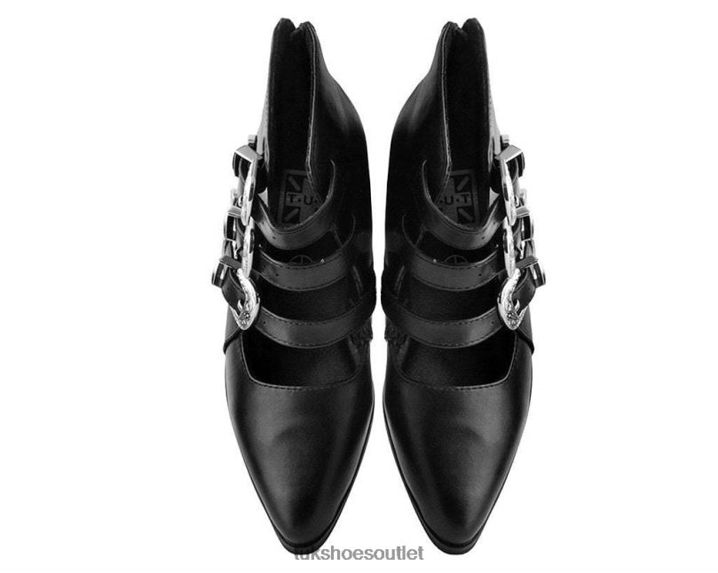 T.U.K. Footwear Western Buckle Block Heel Women Black Footwear HP228180