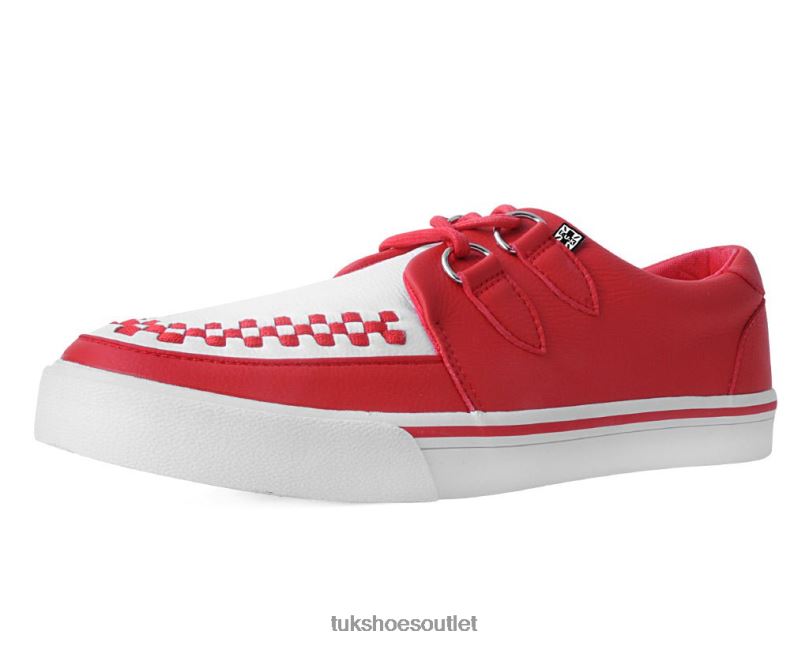 T.U.K. Footwear 2-Ring Creeper Sneaker Women Red/White Footwear HP228245