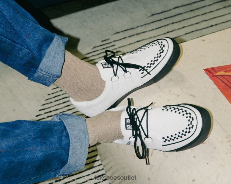 T.U.K. Footwear Leather D-Ring Sneaker Women White Footwear HP228254