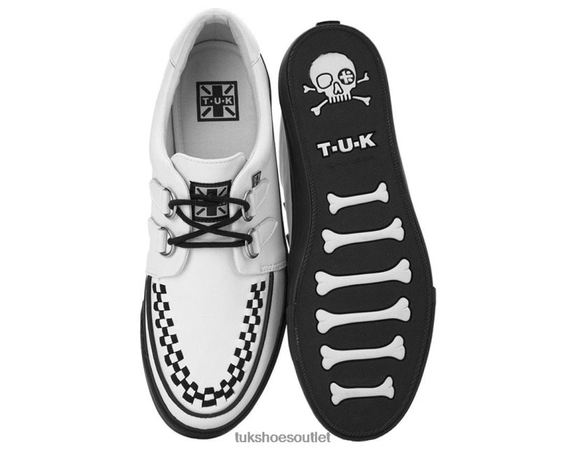 T.U.K. Footwear Leather D-Ring Sneaker Women White Footwear HP228254