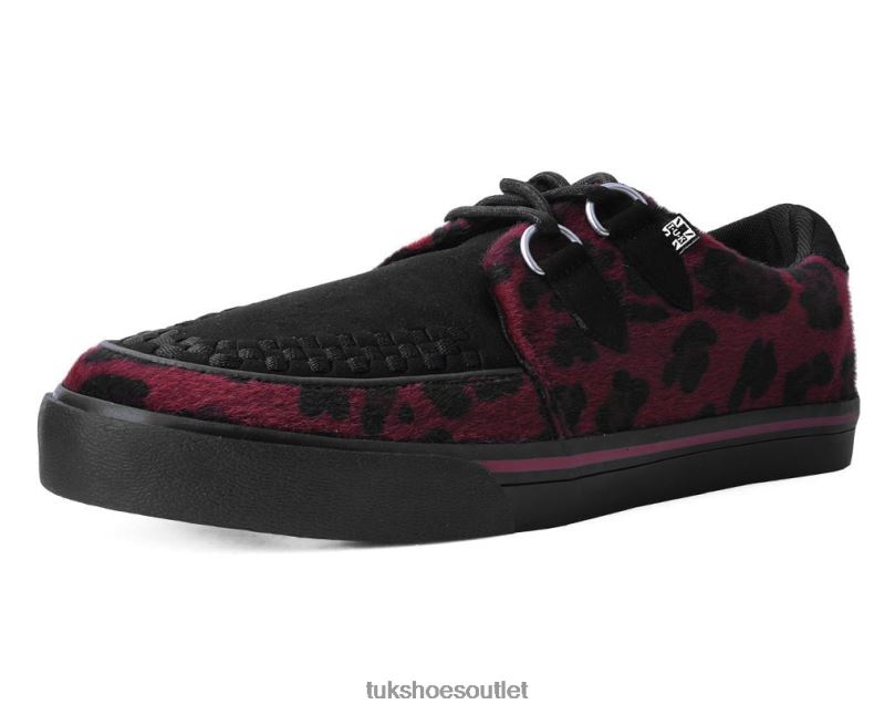 T.U.K. Footwear Leopard Hair Sneaker Women Black/Burgundy Footwear HP228273