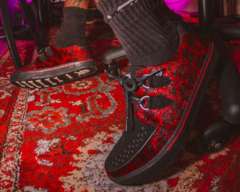 T.U.K. Footwear Leopard Hair Sneaker Women Black/Burgundy Footwear HP228273