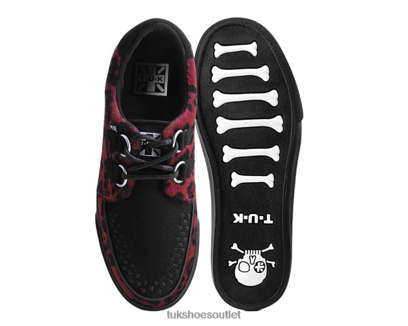 T.U.K. Footwear Leopard Hair Sneaker Women Black/Burgundy Footwear HP228273