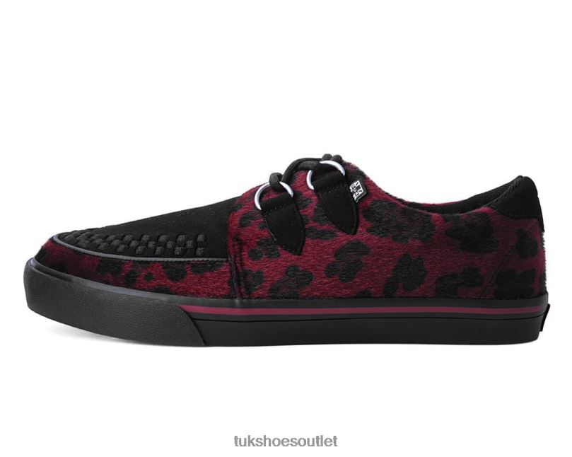 T.U.K. Footwear Leopard Hair Sneaker Women Black/Burgundy Footwear HP228273