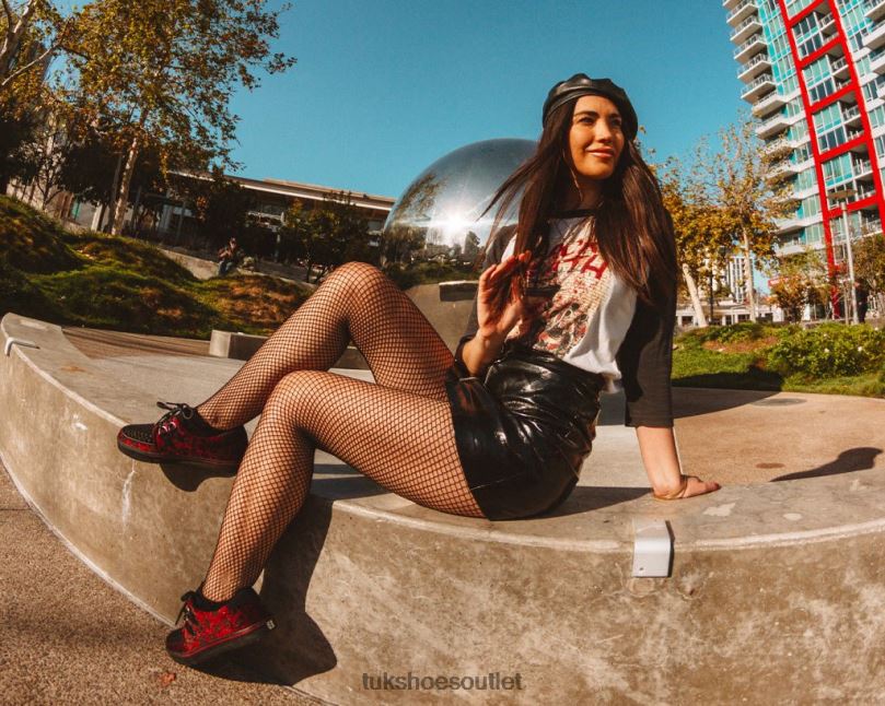 T.U.K. Footwear Leopard Hair Sneaker Women Black/Burgundy Footwear HP228273