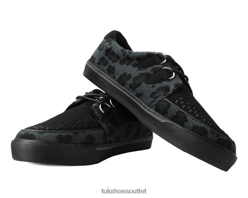 T.U.K. Footwear Leopard Hair Sneaker Women Black/Grey Footwear HP228262