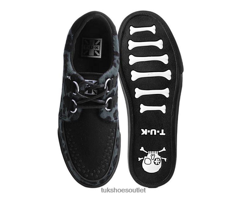 T.U.K. Footwear Leopard Hair Sneaker Women Black/Grey Footwear HP228262