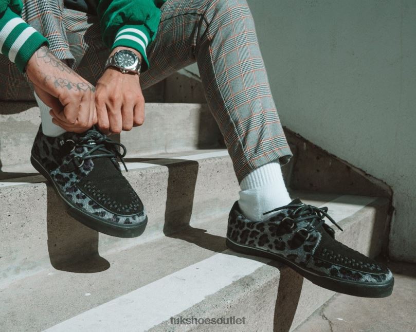 T.U.K. Footwear Leopard Hair Sneaker Women Black/Grey Footwear HP228262