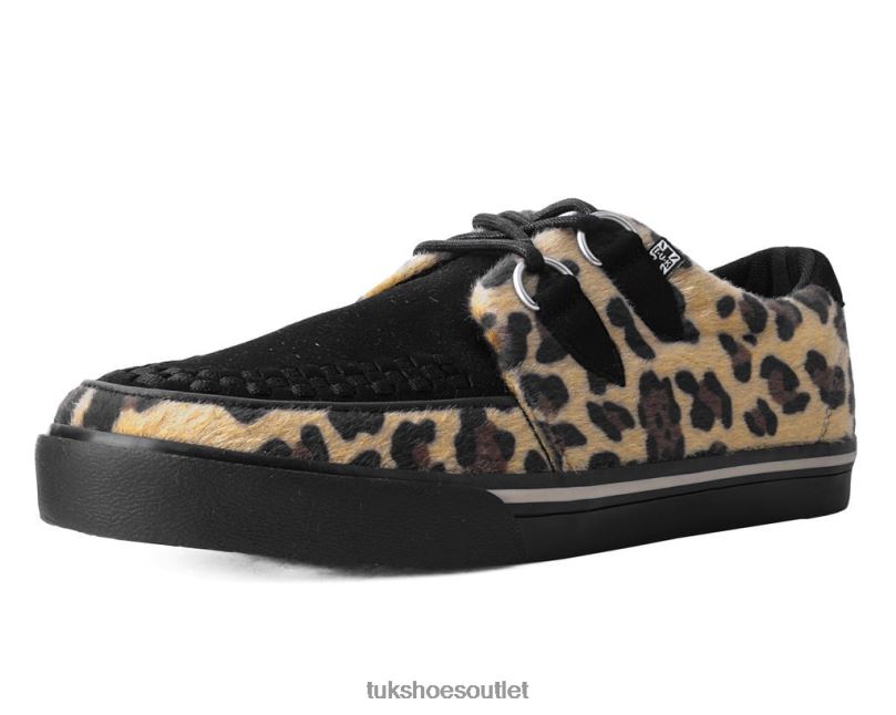 T.U.K. Footwear Leopard Hair Sneaker Women Black/Tan Footwear HP228272