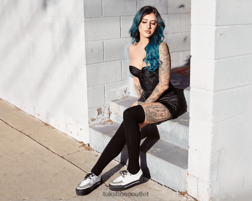 T.U.K. Footwear Platform Creeper Sneaker Women White Footwear HP228255