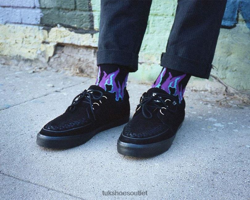 T.U.K. Footwear Suede D-Ring Sneaker Women Black Footwear HP228252