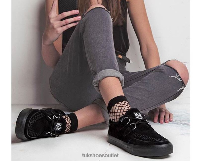 T.U.K. Footwear Suede D-Ring Sneaker Women Black Footwear HP228252