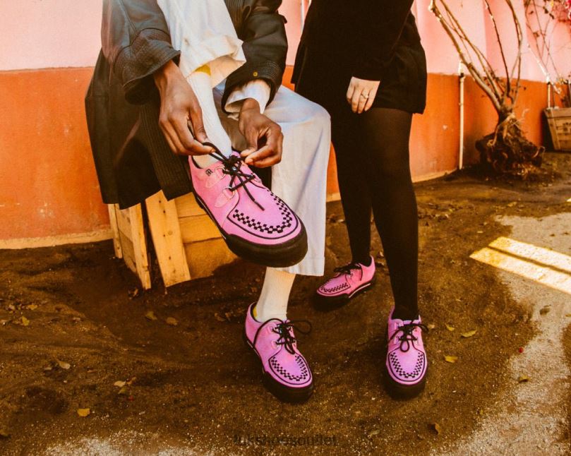 T.U.K. Footwear Suede Platform Creeper Sneaker Women Pink Footwear HP228234