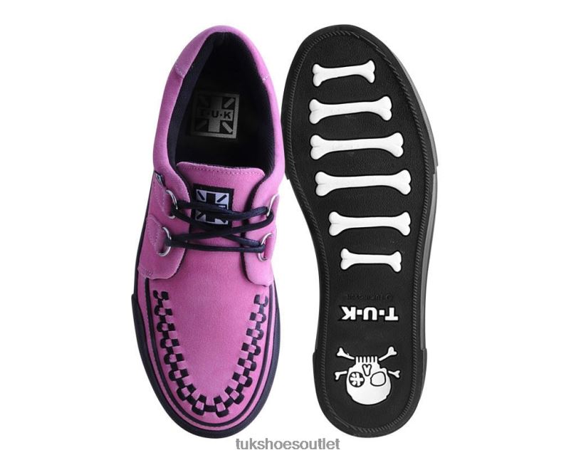 T.U.K. Footwear Suede Platform Creeper Sneaker Women Pink Footwear HP228234