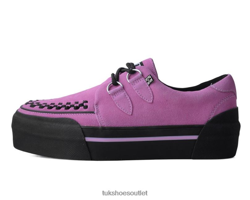 T.U.K. Footwear Suede Platform Creeper Sneaker Women Pink Footwear HP228234